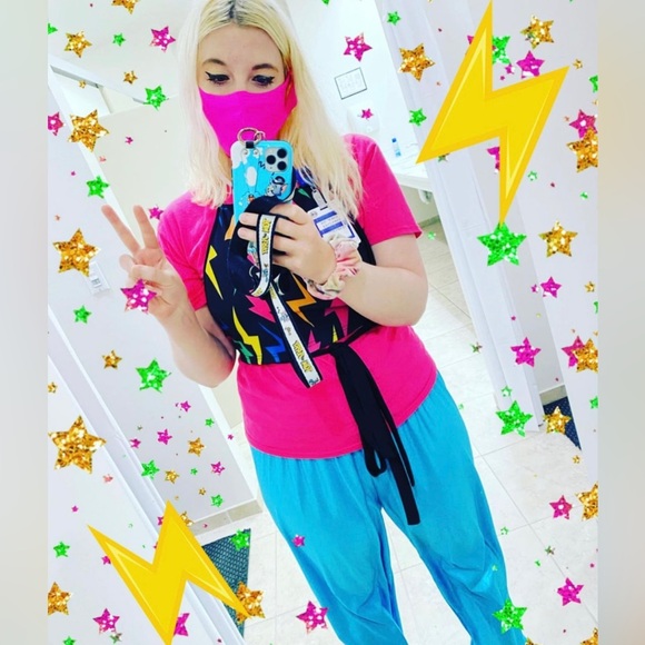 Club exx neon lightning tie crop top - Picture 2 of 9